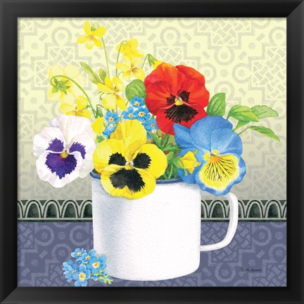 Framed Blue Pansy IV no Border Print