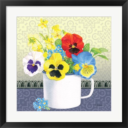 Framed Blue Pansy IV no Border Print