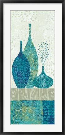 Framed Blue Spice Stripe Panel II Print