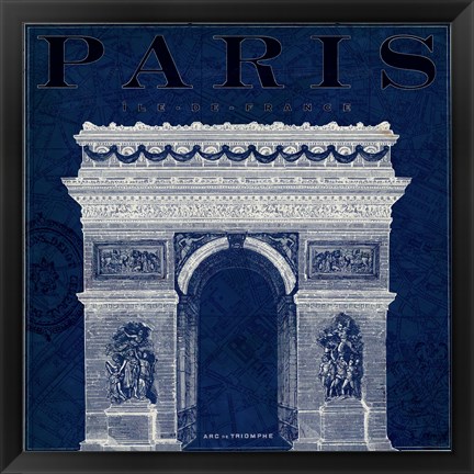 Framed Blueprint Arc de Triomphe Print