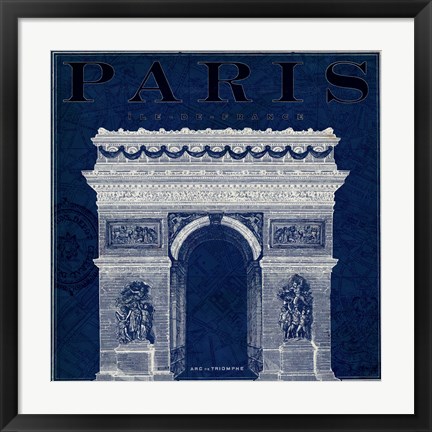 Framed Blueprint Arc de Triomphe Print