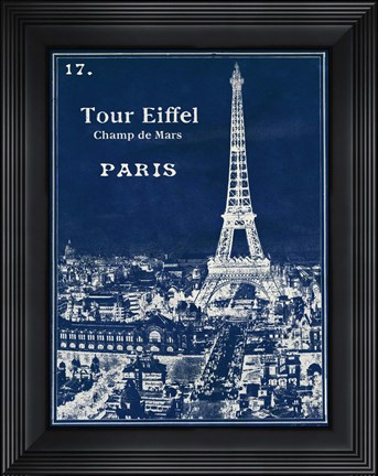 Framed Blueprint Eiffel Tower Print