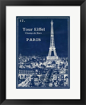 Framed Blueprint Eiffel Tower Print