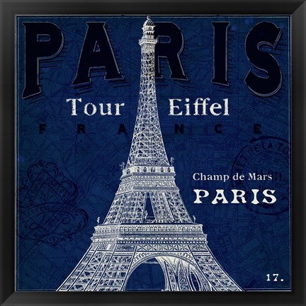 Framed Blueprint Tour Eiffel Print