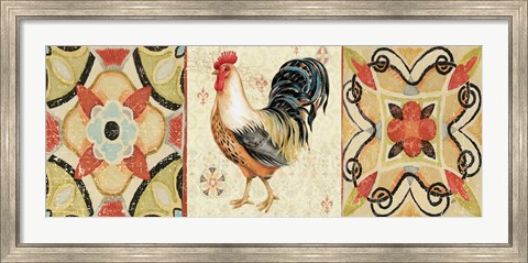 Framed Bohemian Rooster Panel I Print