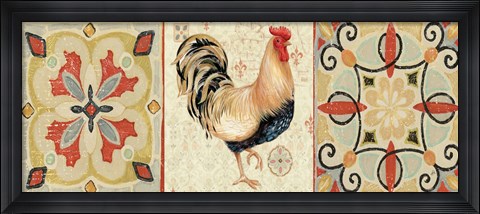 Framed Bohemian Rooster Panel II Print