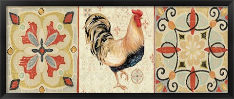 Framed Bohemian Rooster Panel II Print