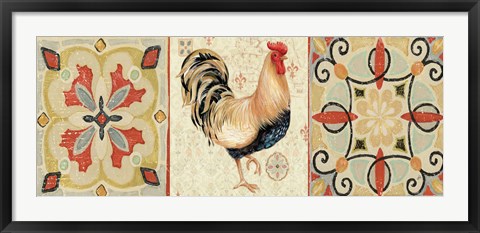 Framed Bohemian Rooster Panel II Print