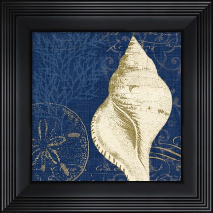 Framed Coastal Moonlight IV Teal Print