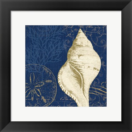 Framed Coastal Moonlight IV Teal Print