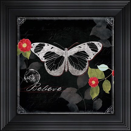 Framed Chalkboard Wings II Print