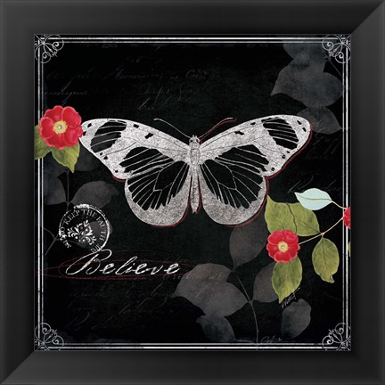 Framed Chalkboard Wings II Print