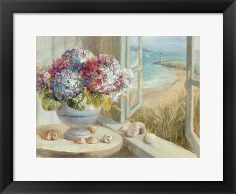 Framed Coastal Hydrangea Print