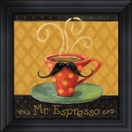 Framed Cafe Moustache III Square Print