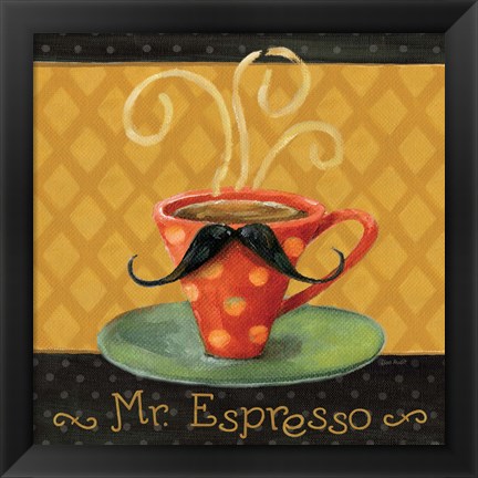 Framed Cafe Moustache III Square Print