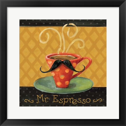 Framed Cafe Moustache III Square Print