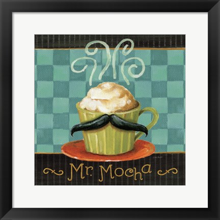 Framed Cafe Moustache V Square Print