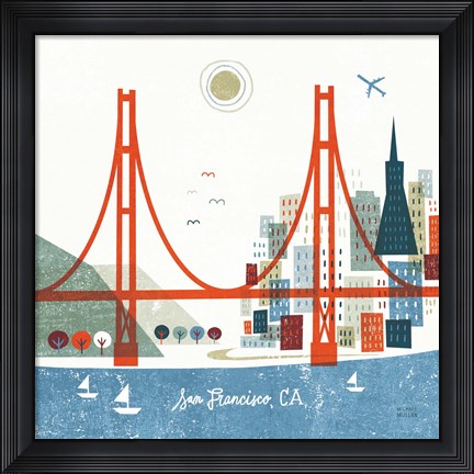 Framed Colorful San Francisco Print