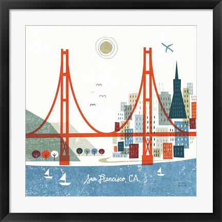 Framed Colorful San Francisco Print