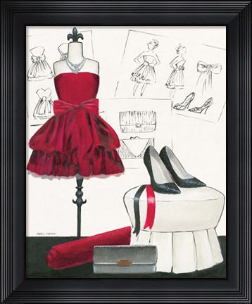 Framed Dress Fitting II Print