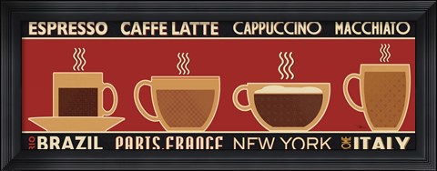 Framed Deco Coffee Panel I Print