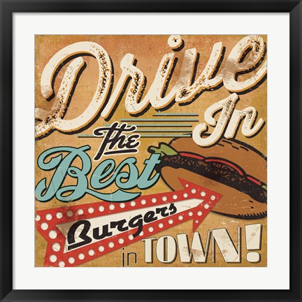 Framed Diners and Drive Ins I Print