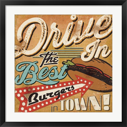 Framed Diners and Drive Ins I Print