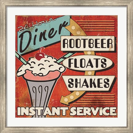Framed Diners and Drive Ins III Print