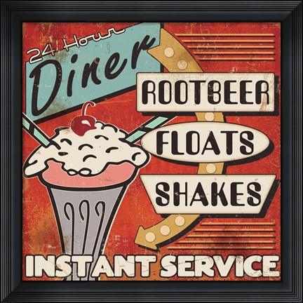 Framed Diners and Drive Ins III Print