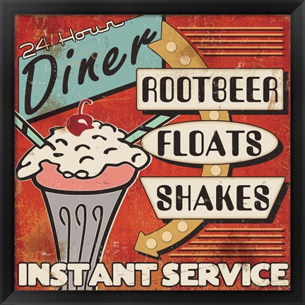 Framed Diners and Drive Ins III Print