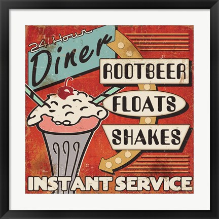 Framed Diners and Drive Ins III Print