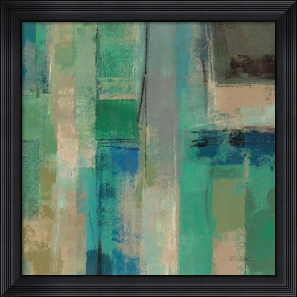Framed Emerald Fields Square II Print