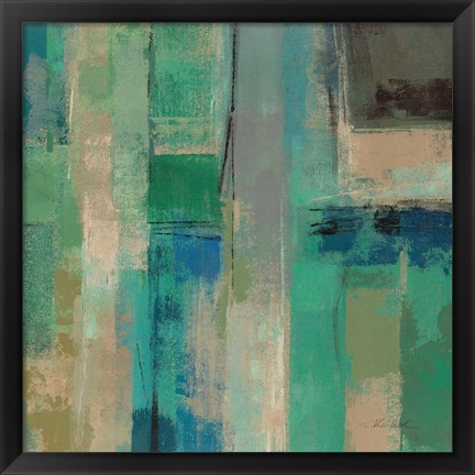 Framed Emerald Fields Square II Print