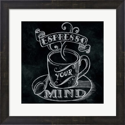 Framed Espresso Your Mind  No Border Square Print