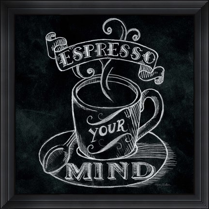 Framed Espresso Your Mind  No Border Square Print