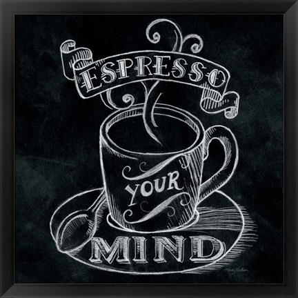 Framed Espresso Your Mind  No Border Square Print