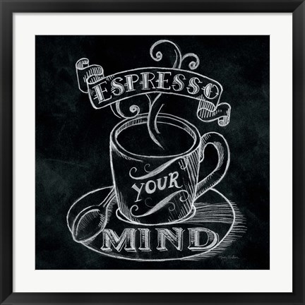 Framed Espresso Your Mind  No Border Square Print