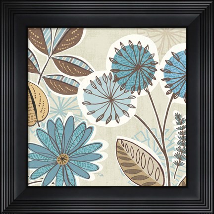 Framed Funky Flowers V Print