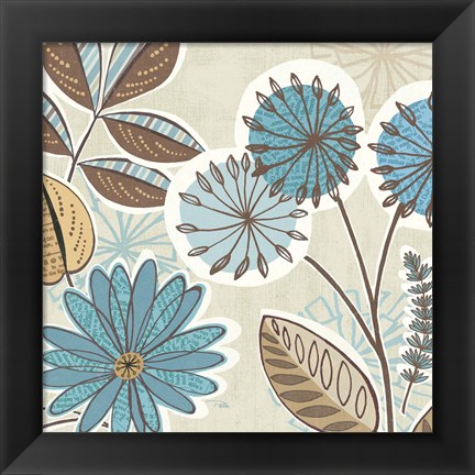 Framed Funky Flowers V Print