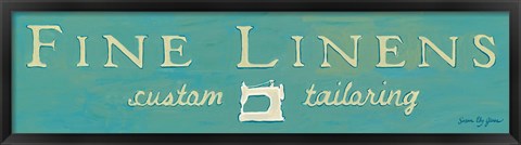 Framed Fine Linens Turquoise Print