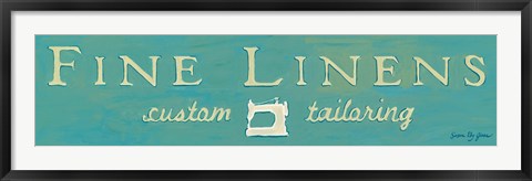 Framed Fine Linens Turquoise Print