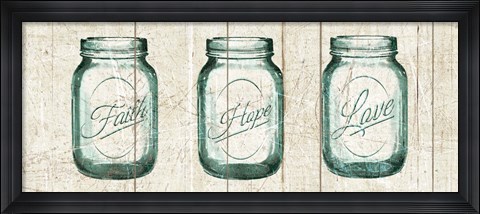 Framed Flea Market Mason Jars Panel I v.2 Print