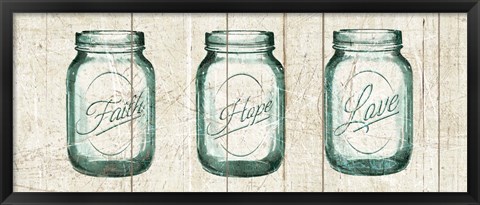 Framed Flea Market Mason Jars Panel I v.2 Print