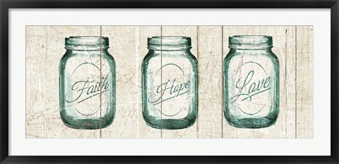 Framed Flea Market Mason Jars Panel I v.2 Print