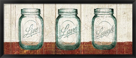 Framed Flea Market Mason Jars Panel II Table Print