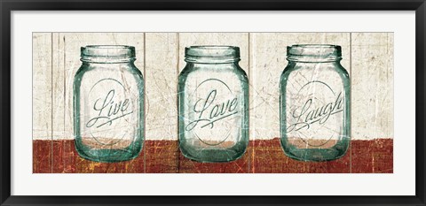 Framed Flea Market Mason Jars Panel II Table Print