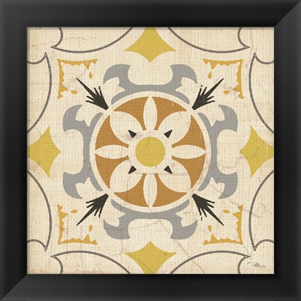 Framed Gray  Glow Square XVI Print