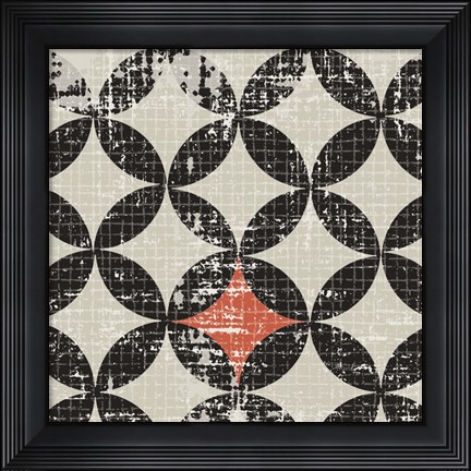 Framed Geometric Patchwork Puree Pumpkin Square IV Print