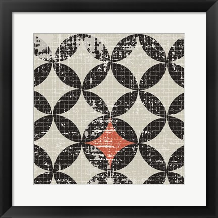 Framed Geometric Patchwork Puree Pumpkin Square IV Print