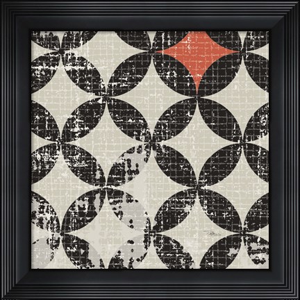 Framed Geometric Patchwork Puree Pumpkin Square V Print